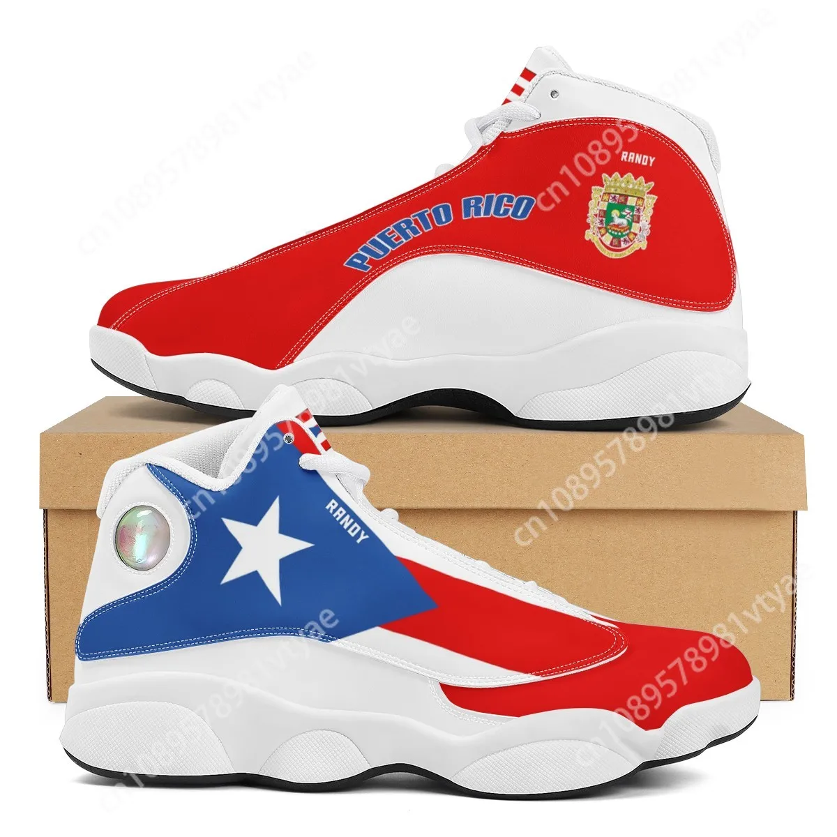 Baskets de basket-ball imprimées de Porto Rico pour hommes et adolescents, chaussures de tennis POD, cadeau personnalisé, chaussure de course cool pour garçons, livraison directe