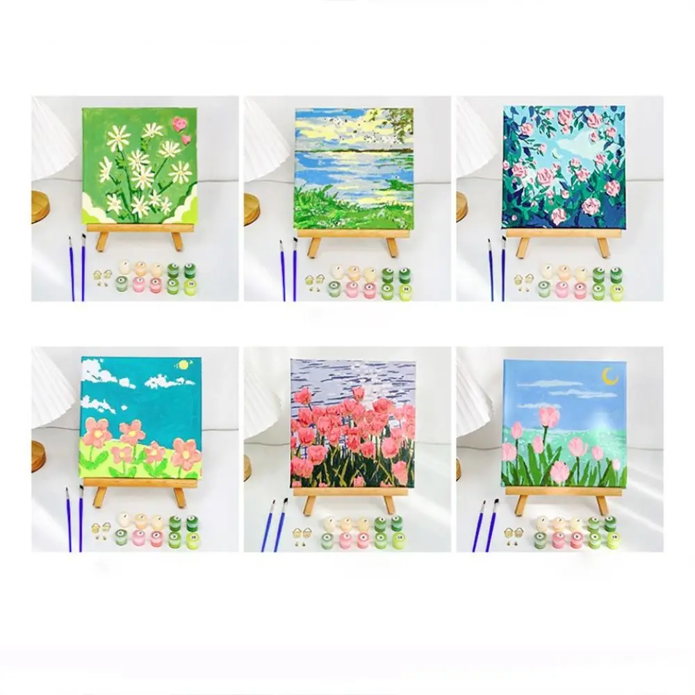 DIY Pintura a óleo Kits para Decoração, em branco Coloring Kits, Artesanato Artesanal Flor, Presentes de Aniversário, Número Suprimentos