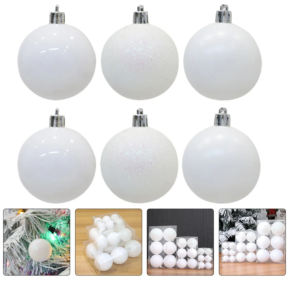 

6Pcs Xmas Hanging Balls Decorative Christmas Tree Ornaments Indoor Outdoor Party Decoration Reusable Plastic Christmas Balls
