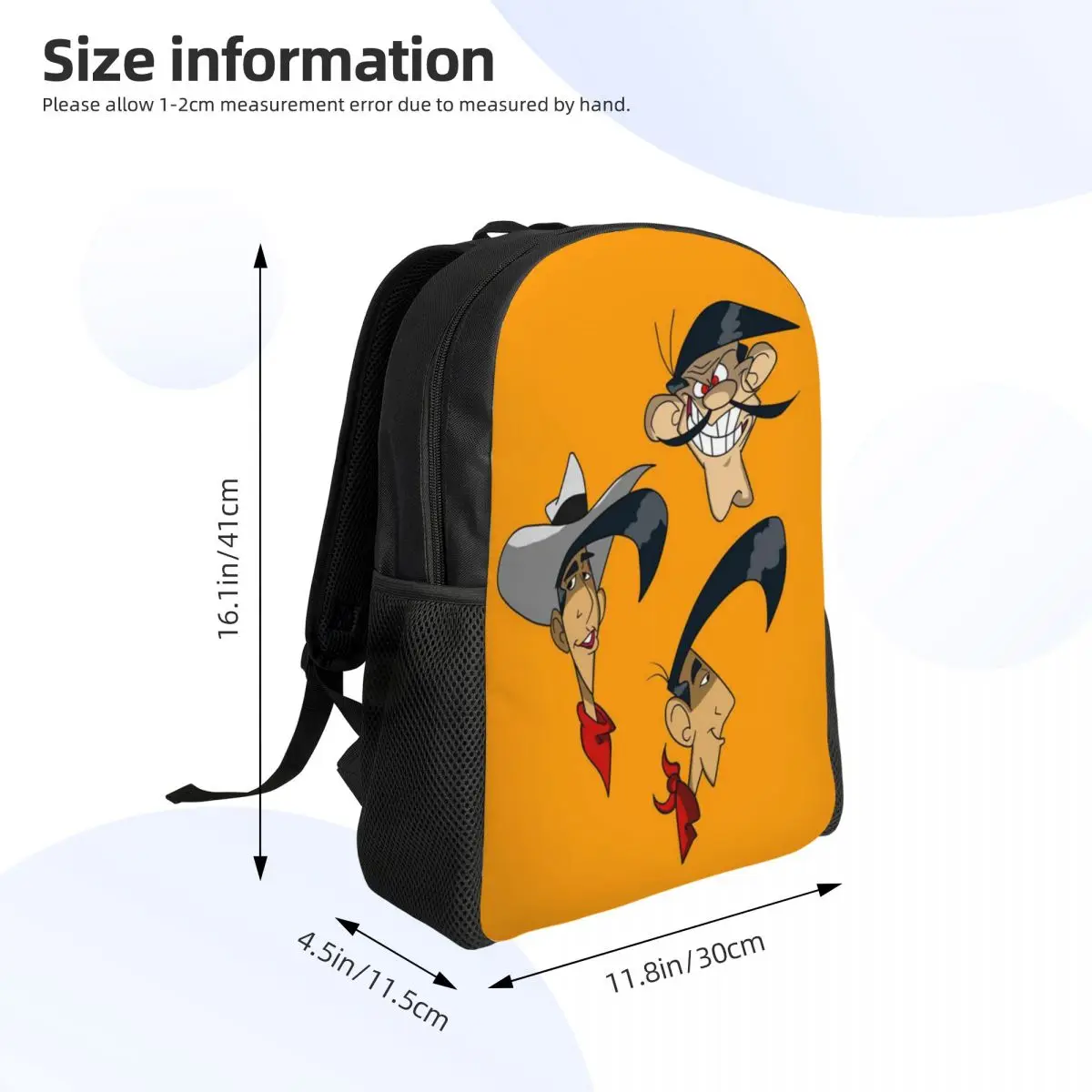 Mochila impermeável Lucky Luke Funny Meme para homens e mulheres, Comics Cartoon Bag, Sacos de impressão, Mochila escolar universitária