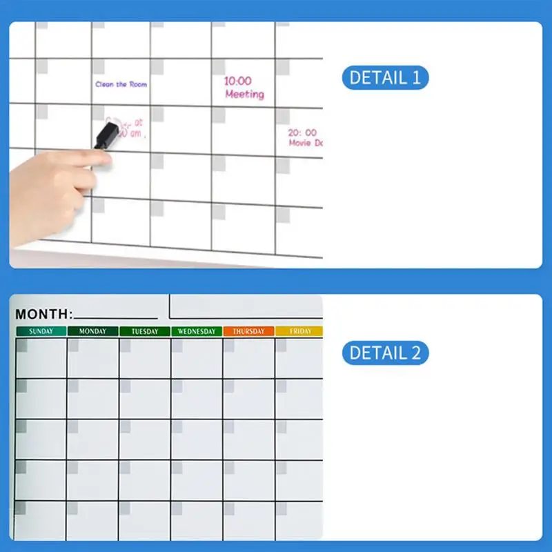 Магнитный календарь для холодильника, акриловый, ежемесячный, для детской доски с сухим стиранием, маркеры, планировщик, магнит