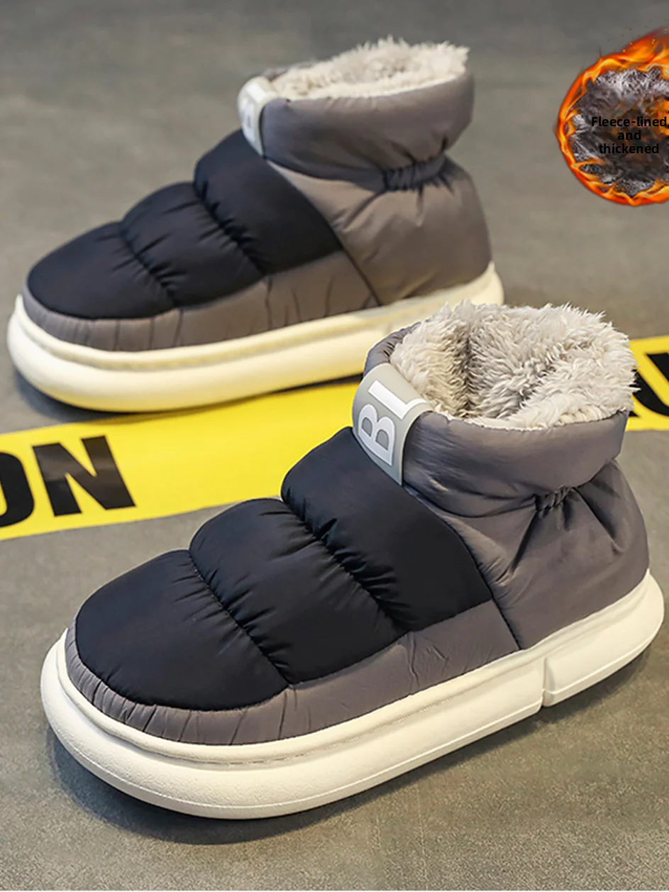 

Мужские зимние зимние ботинки Thiened Fce на подкладке, прочная резиновая подошва, теплая дышащая Cotton oes, противоскользящая водонепроницаемая