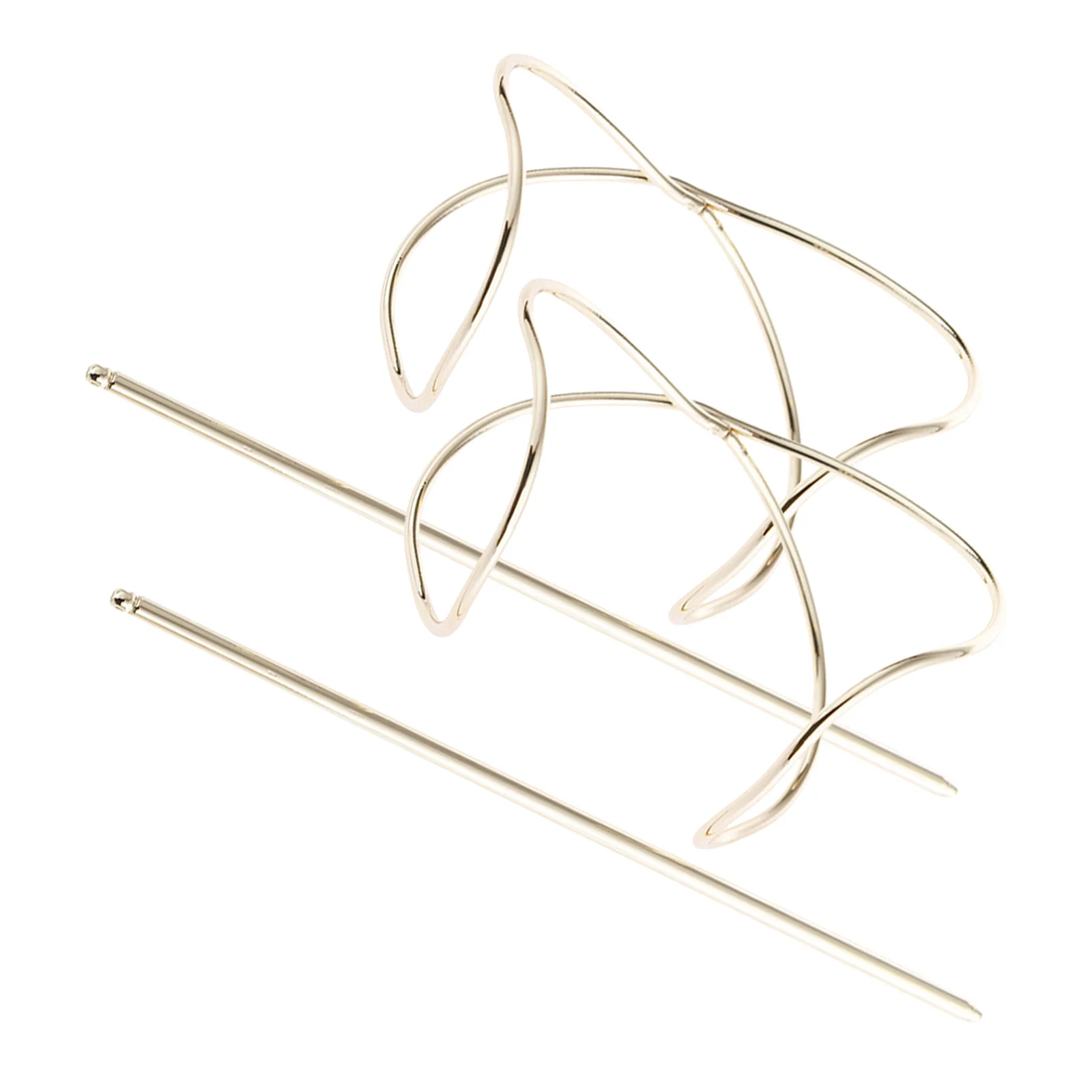

2Pcs Metal Hair Shape Bun Holder Slide Stick for Women Vintage Hair Clips Secure Hold Updo Accessories Party Travel