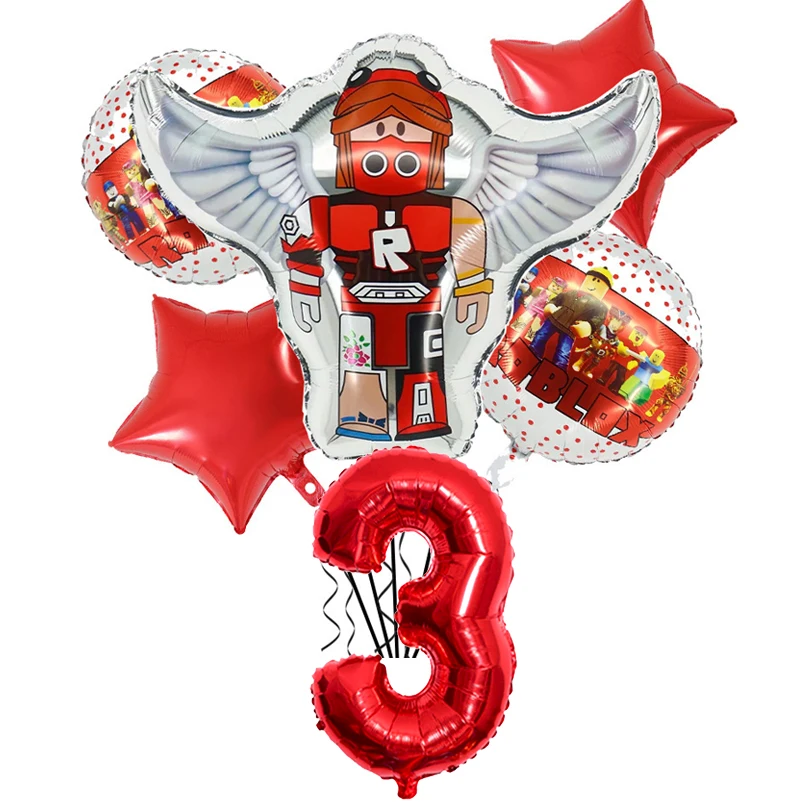 Roblox Geburtstag Luftballons Set Nummer Ballon Anzug Folie Ballon Cartoon Geburtstags feier liefert dekorative Werkzeuge Baby party Geschenk