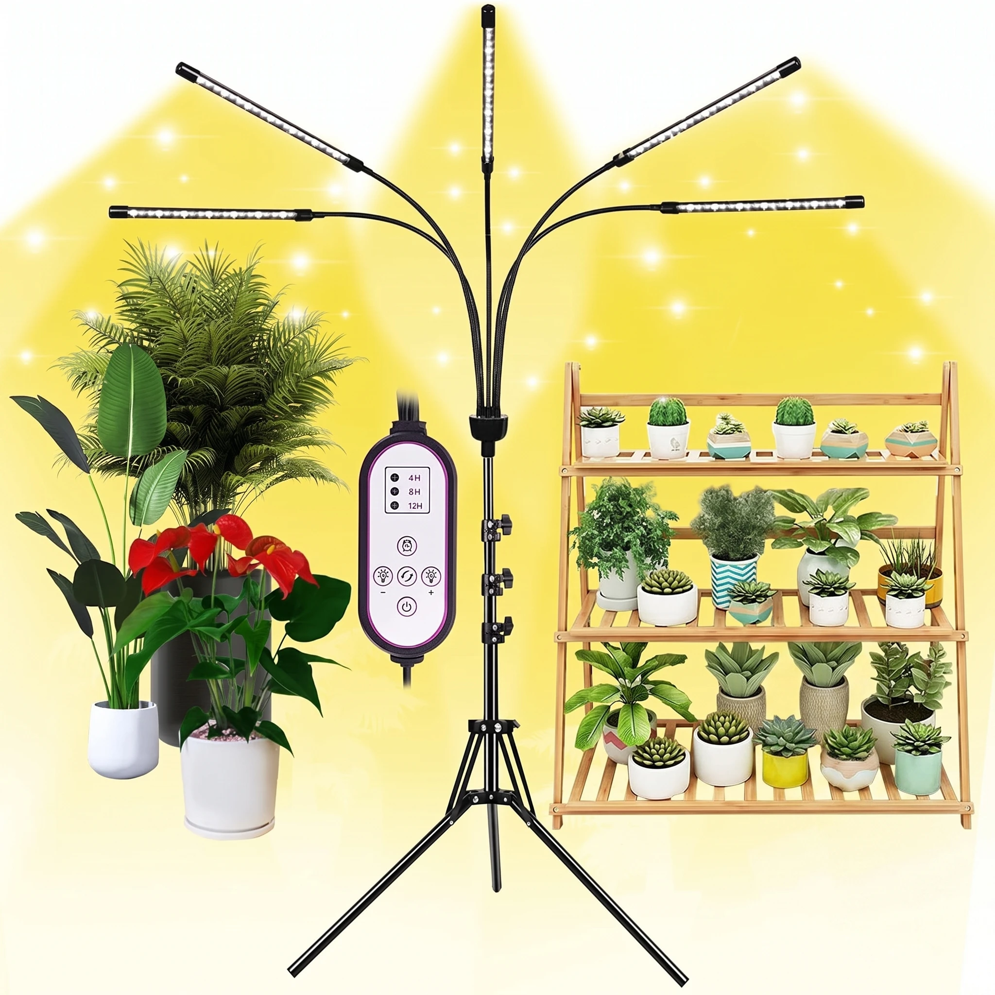kebincpled-tripod-plant-grow-light-led-potted-flower-plant-growth-lamp-dimming-3000k-bracket-with-5heads-indoor-plant-lighting