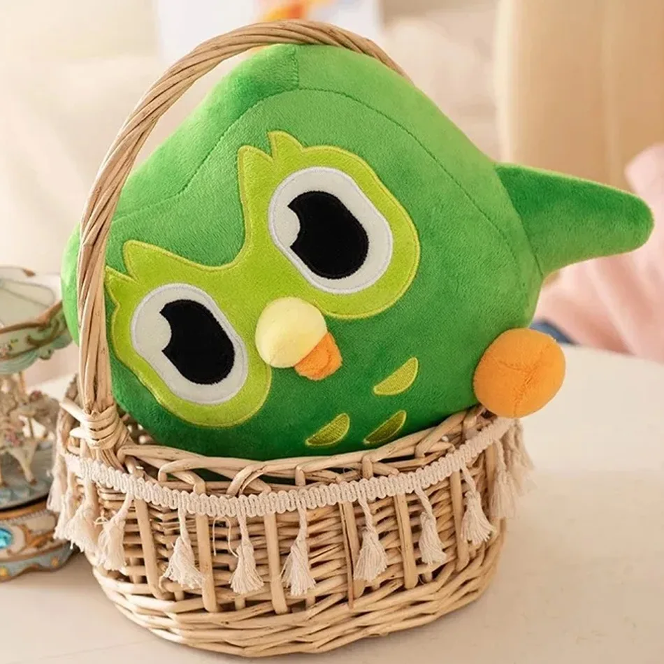 Leuke Duolingo 20CM Groene Uil Knuffel Plushie De Uil Cartoon Anime Uil Pop Zacht Knuffeldier Kinderen Verjaardag pop Geschenken