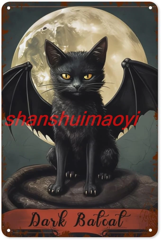 Halloween Metal Tin Signs Cat Retro Signs Iron Paiting Wall Decor For Indoor Outdoor Bar Coffee Kitchen 8X12 Inches 1pc sha sign