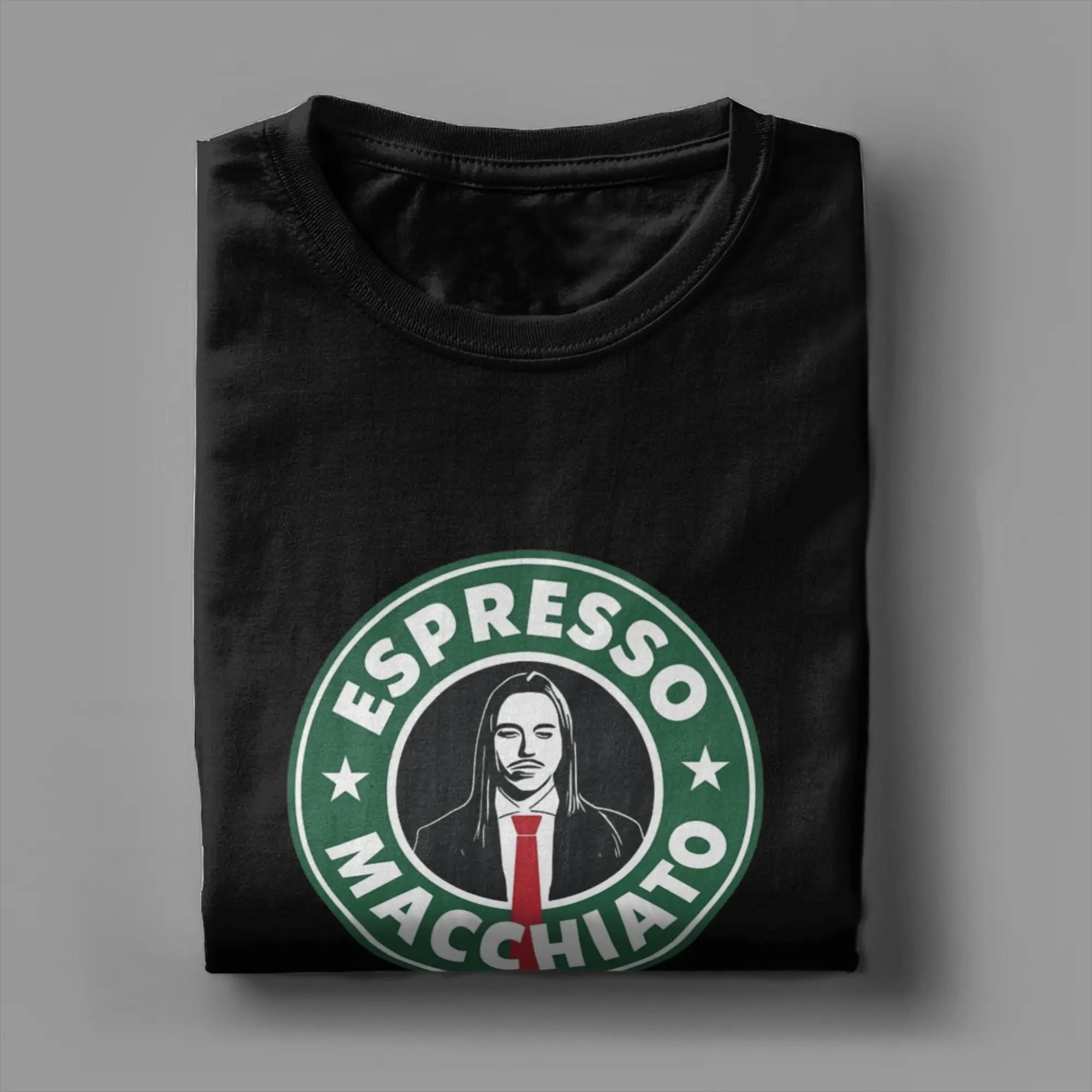 تومي كاش تي شيرت الرجال القطن متعة تي شيرت طاقم الرقبة اسبريسو ماكياتو تي شيرت قصير الأكمام بلايز 6XL