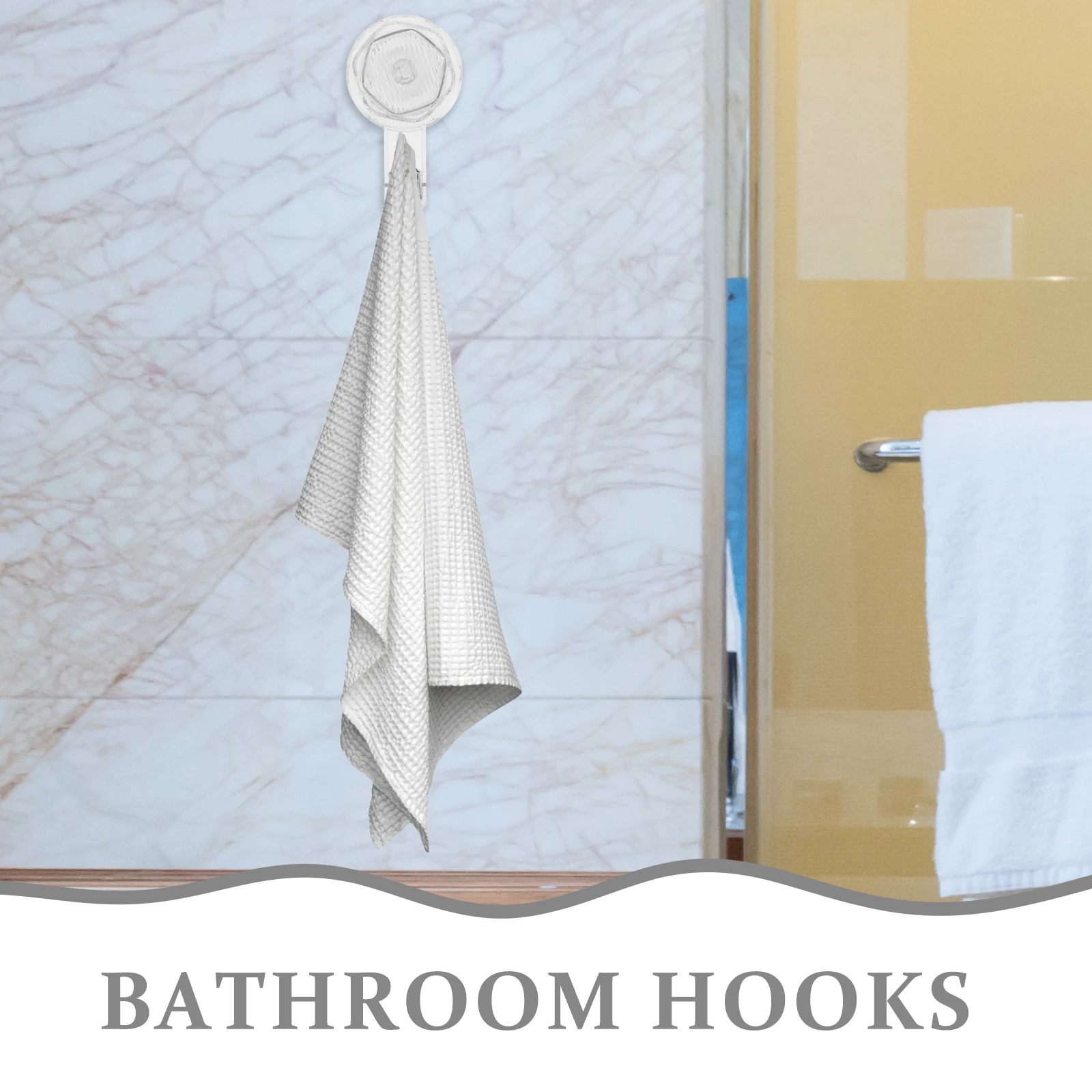

Suction Cup Hooks Heavy Duty Transparent Bathroom Wall Hangers No Drill Small Hooks For Home Storage Towel Garment
