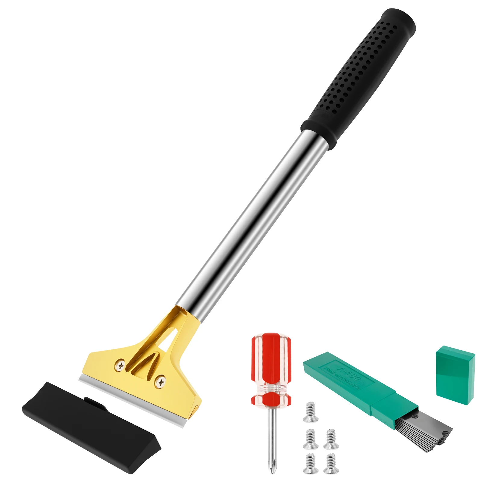 Drywall Cleaning Shovel Heavy Duty Long Handle Paint Scraper Quickly Tile Grout Adhesive Remover Wallpaper Stripping Hand Tool