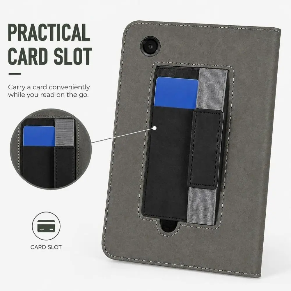 Stand Function E-Reader Case Auto Sleep/Wake Hand Strap Protective Cover Magnetic Closure Card Slot for Kobo Libra Color/2