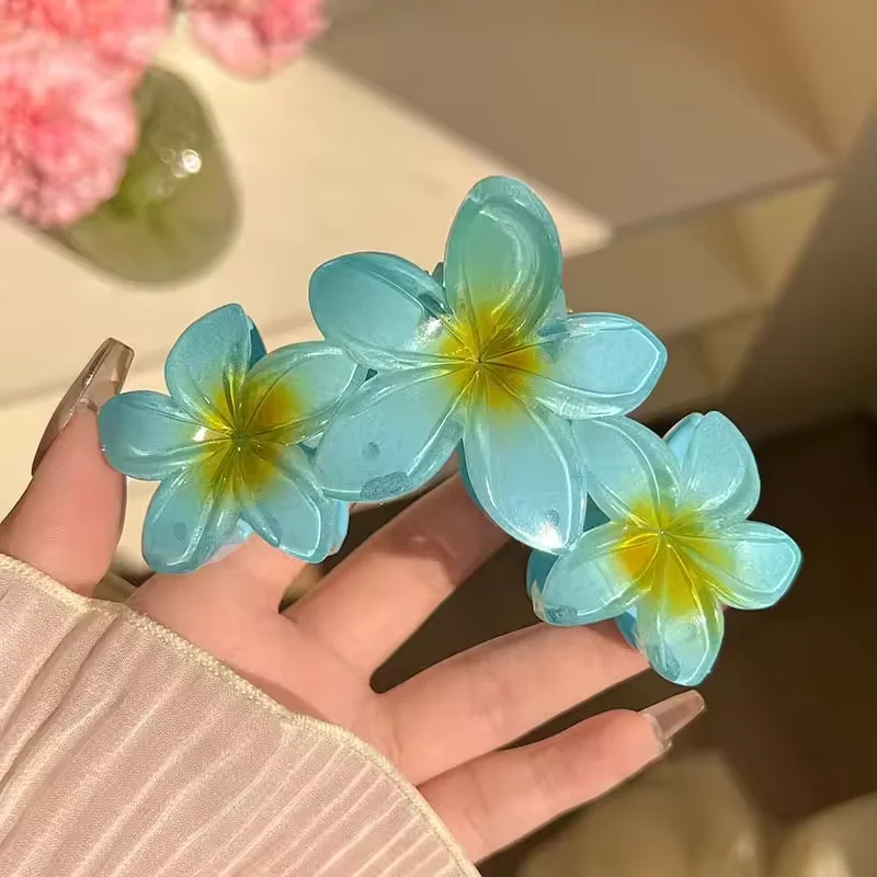 1/2 قطعة مشبك على شكل زهرة القرش على شكل زهرة القرش على شكل بيضة حلوة مشبك أنيق على شكل ذيل حصان للحفلات مشبك شعر عصري