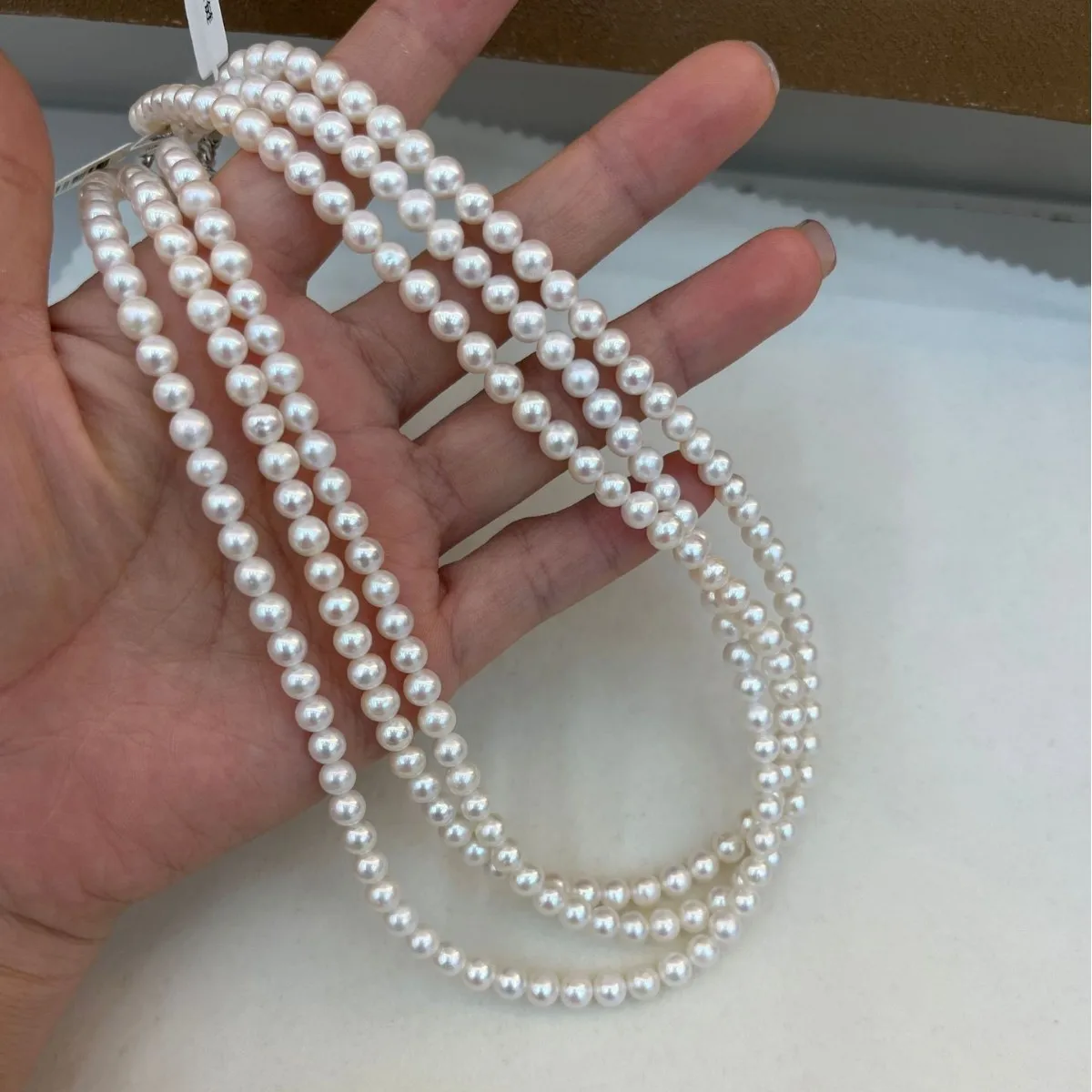 

5-6mm Freshwater Pearl Necklace for Women Fashion Jewelry White Round Beads Pearls Necklaces Elegant Collar Choker Birthday Gift