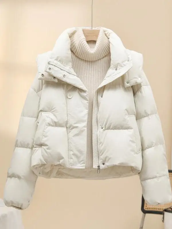 

Korean Sle Women's Winter Thiened Cotton Jaet Hooded down Cotton Outerwear Warm Faionable ort Size Small Fem Clo...