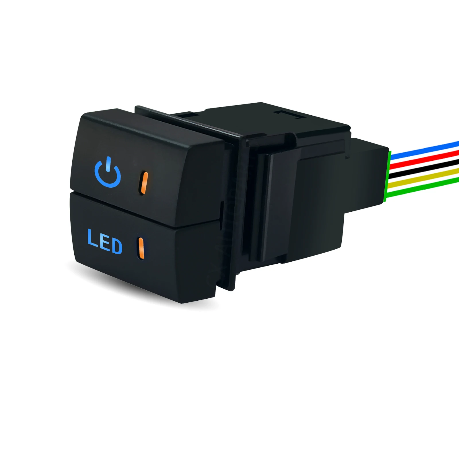 

12 В двухкнопочный светодиодный индикатор питания двигателя, кнопочный переключатель включения и выключения для Toyota Corolla 4Runner Hiace Prado Camry Landcruiser RAV4