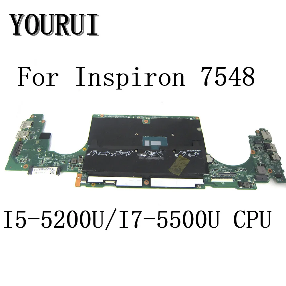 For DELL Inspiron 7548 Laptop Motherboard with I5-5200U/I7-5500U CPU CN-02FT3V CN-014J54 DA0AM6MB8F1 Mainboard  UMA