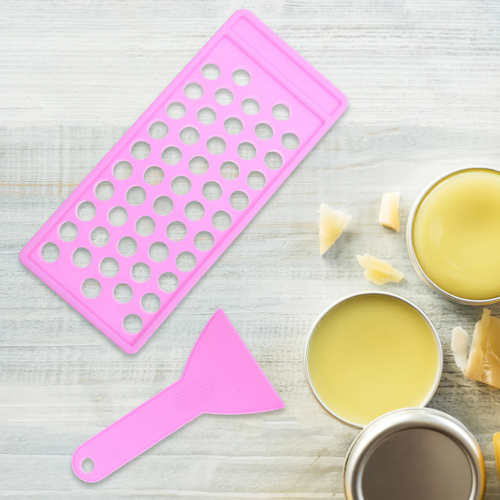 1 set 1 Set 50 Fori Pp Rossetto Vassoio di Riempimento Fai Da Te Balsamo per le labbra Strumento di Creazione Contenitore Stampo Riutilizzabile Per Kit di Creazione