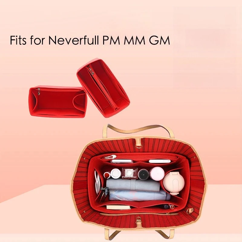

Lining Fits For NeverFull PM MM GM Felt Cloth Insert Bag Organizer Makeup Organizer Travel Inner Purse Cosmetic Mommy Bags