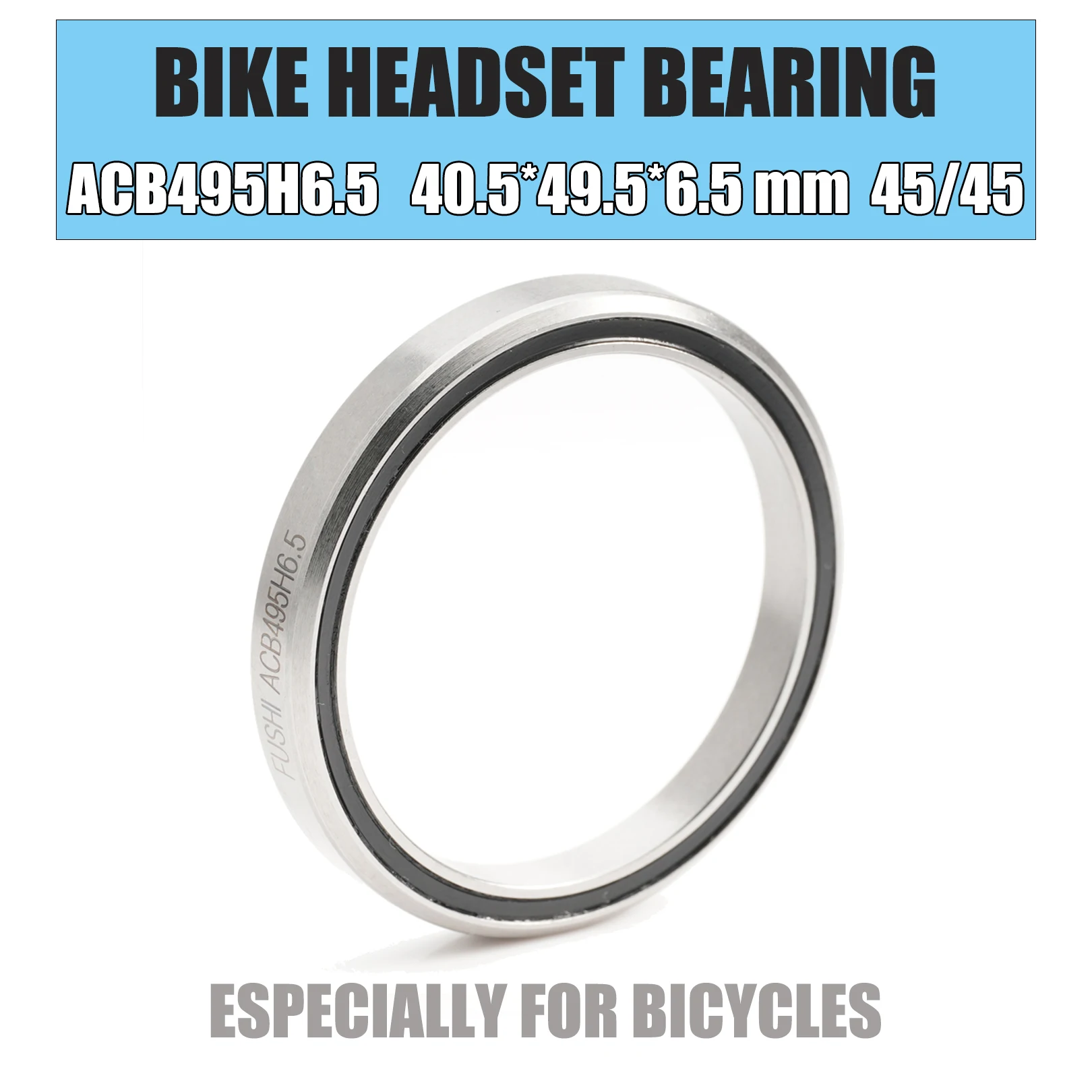 ACB495H6.5 1PC Road Bike Headset Bearings 40.5*49.5*6.5 mm 45/45 Degree Chrome Steel Tapered Upper Lower ACB Bearing Set