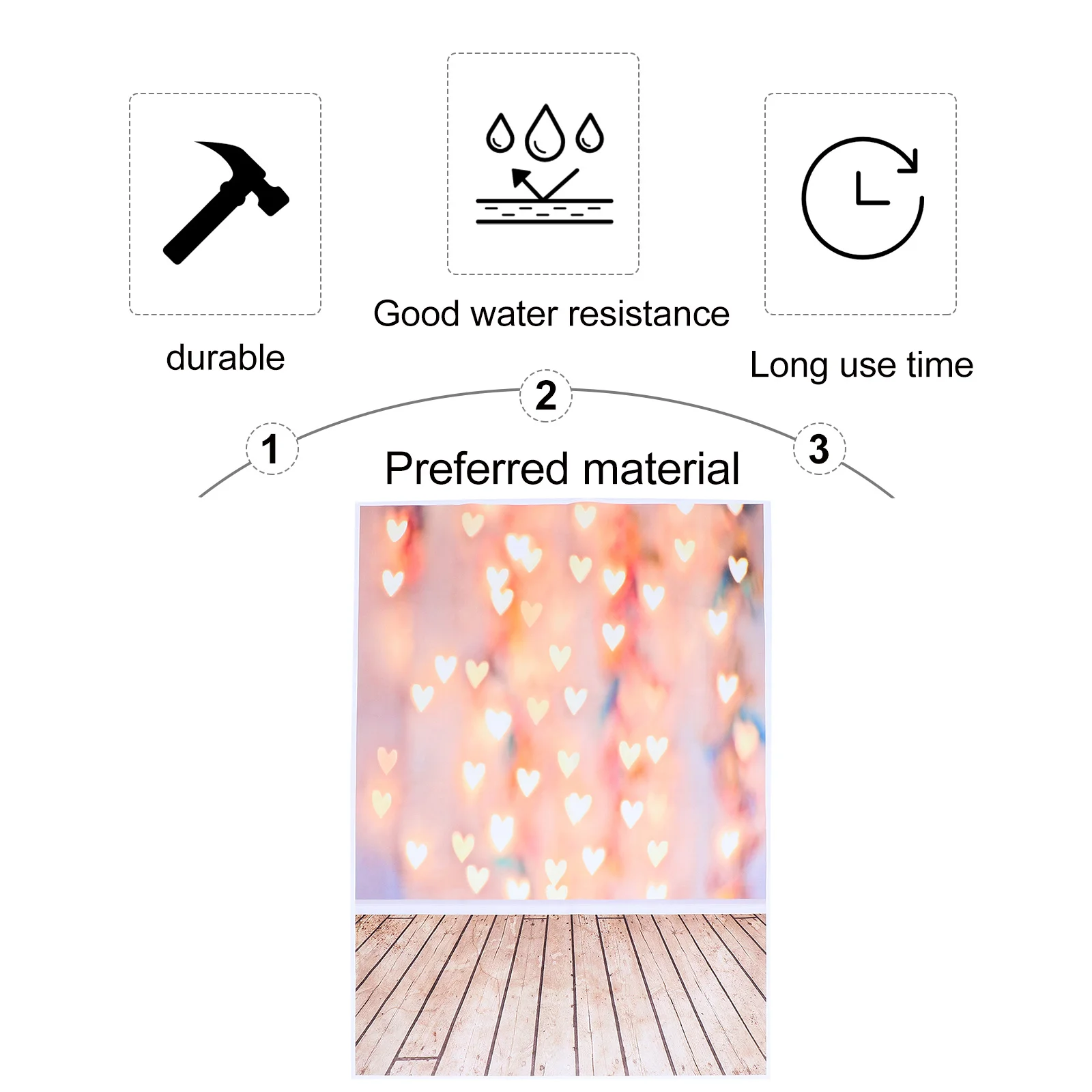 

Heart Shaped Photography Background Cloth Romantic Party Decor Wall Hanging Tapestry For Valentine Wedding Graduation Event