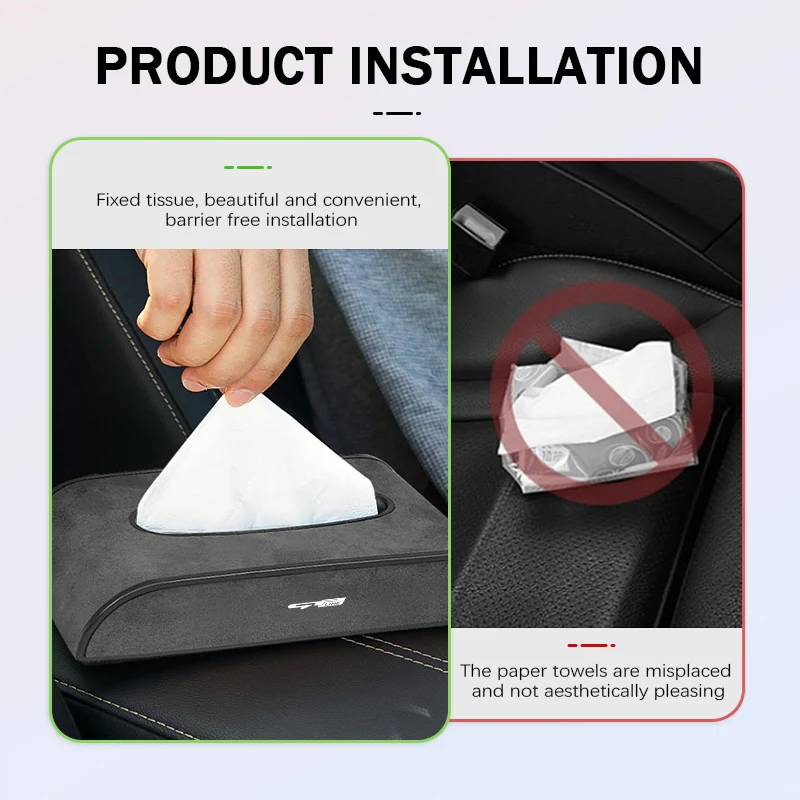 Suede Car Tissue Box Multifunctional  Armrest Center Console For KIA K5 K2 Optima Soul Spectra Niro Cadenza Sephia Carens