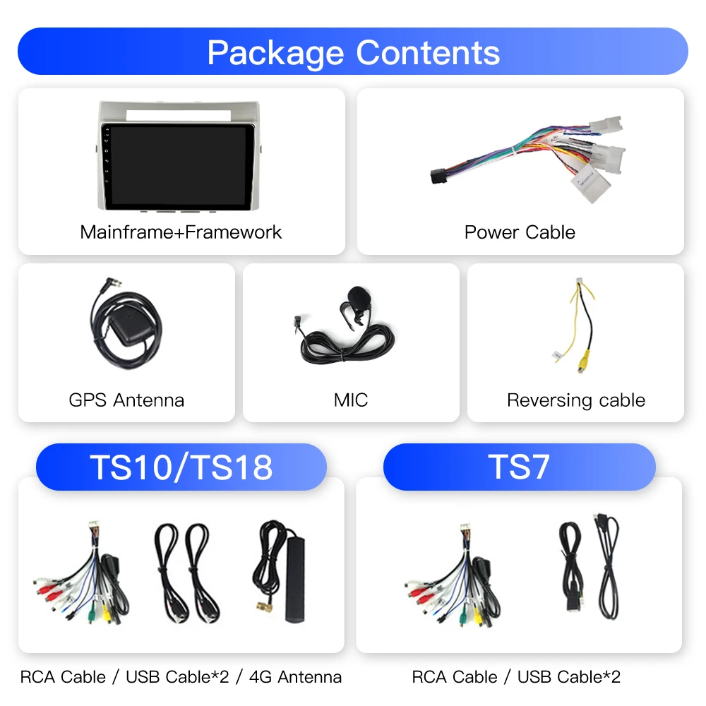 Android 13 autoradio Carplay per Toyota Corolla Verso AR10 2004 - 2009 lettore multimediale 2Din Carplay Stereo unità principale Audio Wifi autoradio android auto stereo per auto autoradio bluetooth carplay wireless an