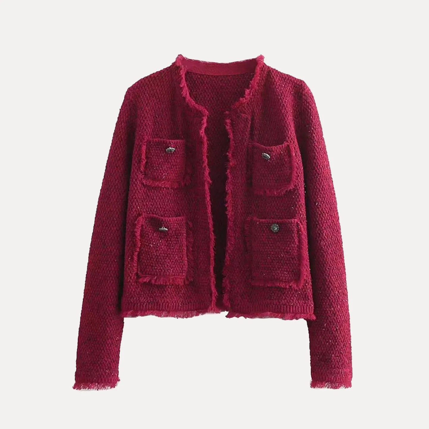 Z Cappotto da donna Faion casual lungo allentato Sve Plaid ort 2025 Nuovo Sle Pendolarismo Sle Senza bottoni Colore puro Abbigliamento quotidiano