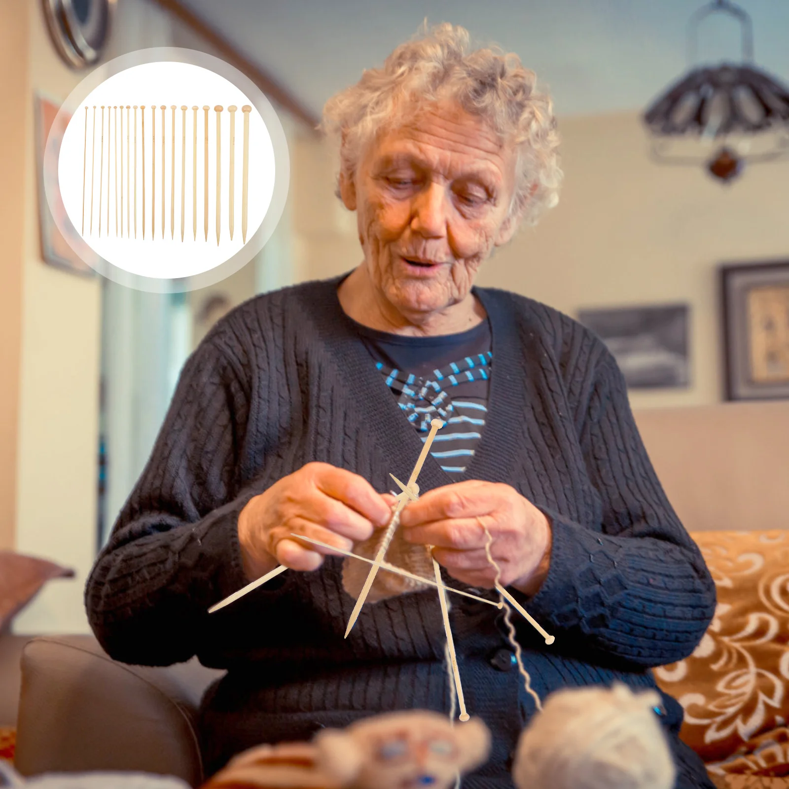 

36Pcs Bamboo Handcraft Crochet Hooks Set Comfortable Grip Sturdy Needles for Knitting Yarn Crochet Tool DIY Knitting Crafts