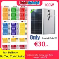 Solar Panel 100w 200w 18V Rigid Solar Panel 25 Year Photovoltaic Monocrystalline Cell 12V Battery Charge
