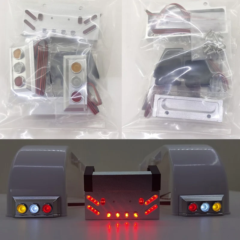 Symulacja LED metalowe czerwone Optimus Prime tylne światło dla 1/14 Tamiya RC samochód typu King Hauler 56344 56301 Diy części zabawki