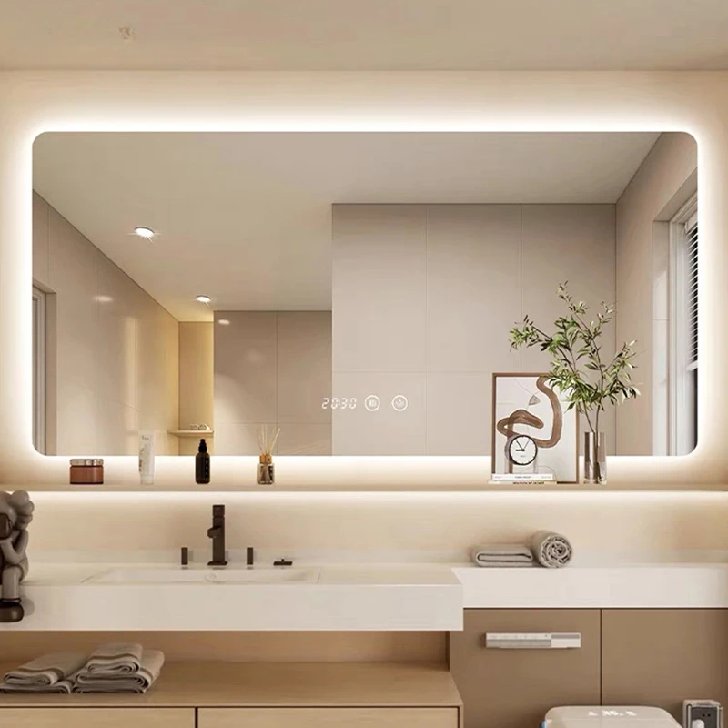 

15 * 23 Inch Multi-functional Square Smart Mirror Bathroom Mirror Wall-mounted Beauty Smart Mirror with Lamp Vanity Mirror