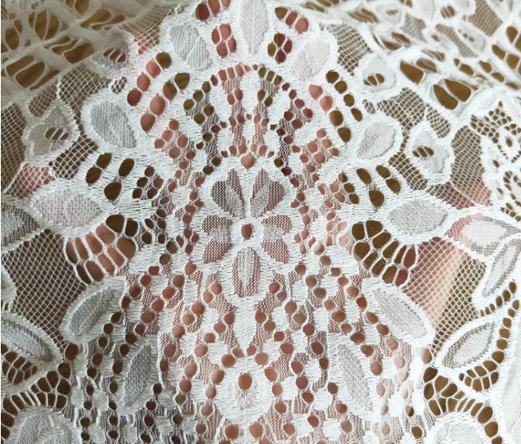 Thick Soft Lace Fabric for Wedding Dress, Eyelashes Pressure Yarn, Geometric Flower Decoration Accessories, New Style