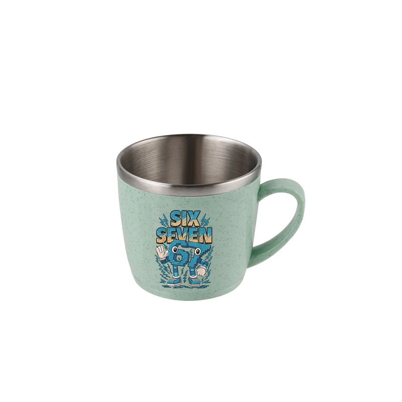 67SIX SEVEN Steal A BrainRot Edelstahl Wasserflasche Becher Hand Milchbecher Büro Trinkgeschirr Zahnbürstenbecher Home Wasserbecher Geschenk