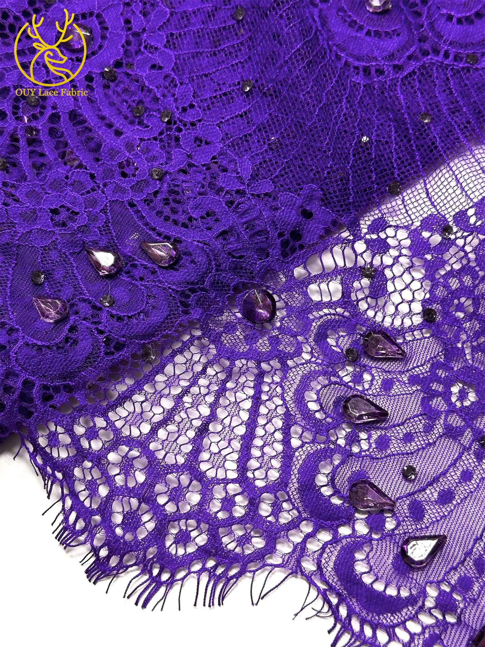 2026 Heißer Verkauf: Edles, luxuriöses, handgefertigtes Stickerei-Netzspitzenstoff mit Steinen für Damen-Hochzeitskleider, 3 Meter – Detail 35