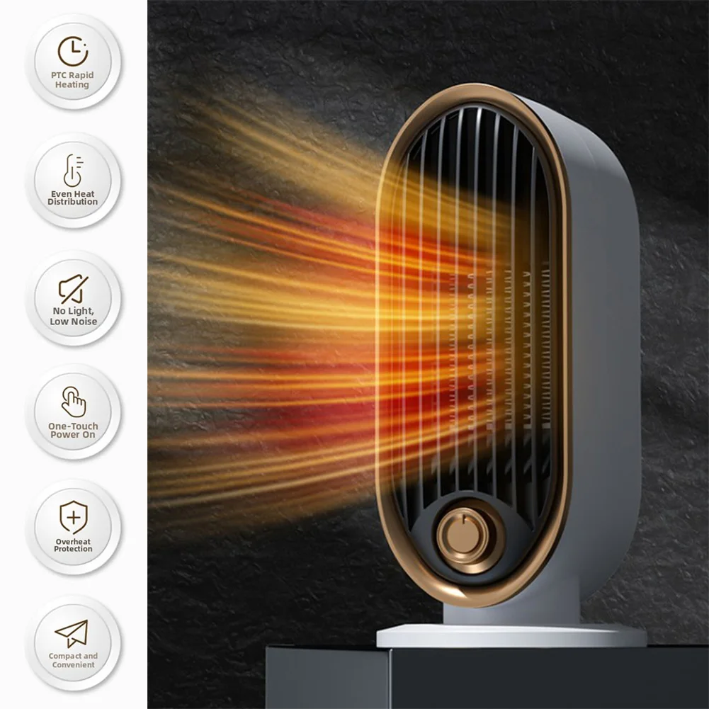

800W Car Heater Electric Fan with PTC Energy-Saving Heating Element Overheat and Tip-Over Protection for Safe Use