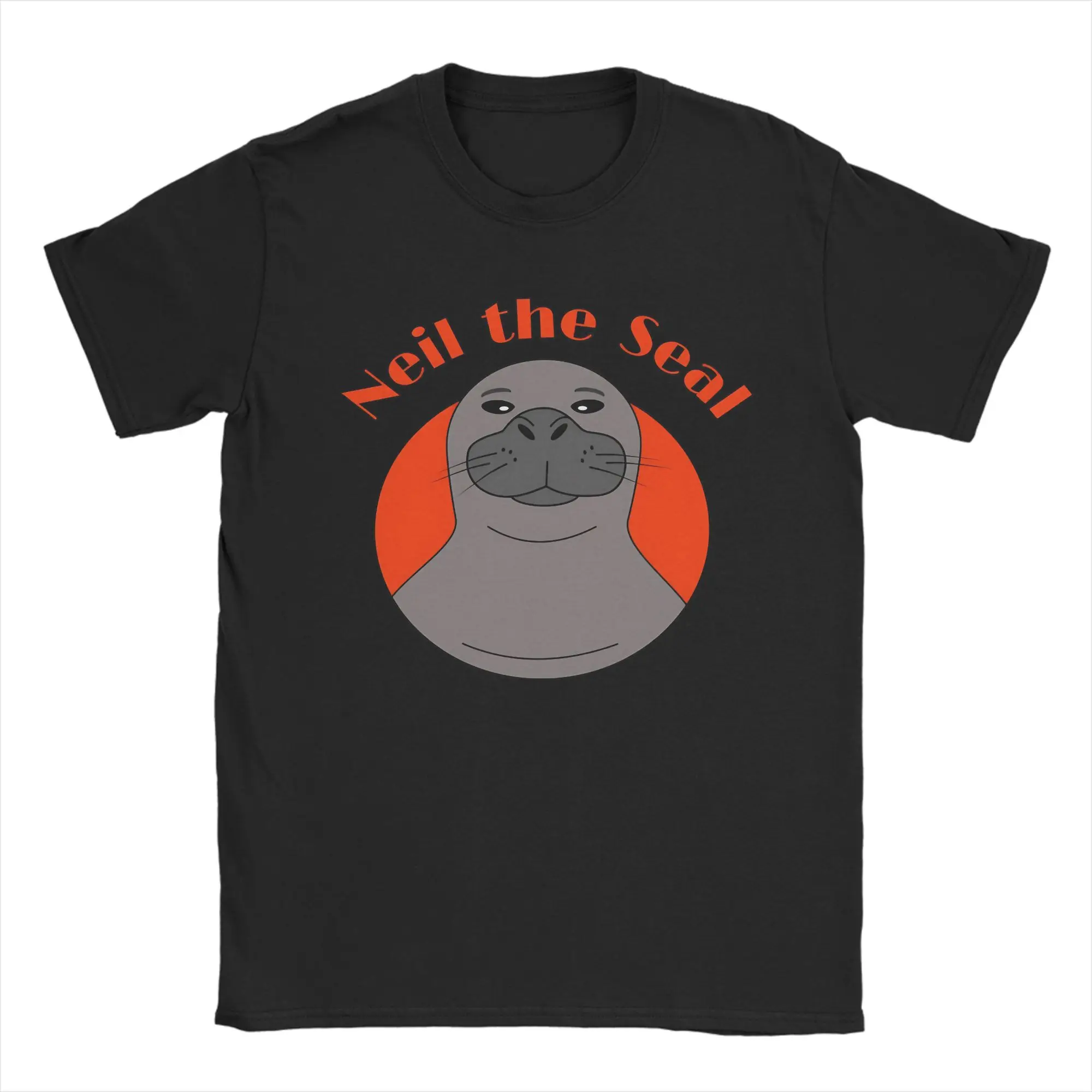 Men Women T Shirt Cartoon Circle Neil The Seal Head Logo T Shirts Hippie  Summer Tees Vintage Cotton Clothes Plus Size 5XL