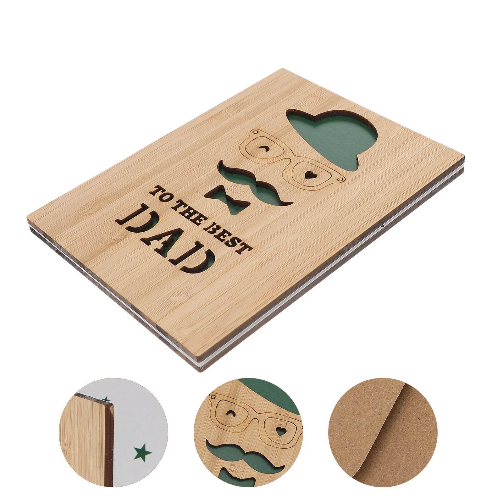 

Wooden Fathers Day Card Classic Design Highlight Theme Good User Experience Lightweight Portable Special Surprise