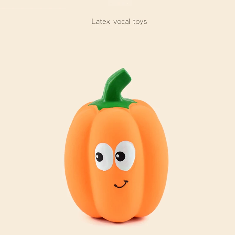 New Cartoon Cute Pumpkin Sound Toys Children's Stress Relief Toys Funny Latex Bite Resistant Pet Toys Kids Holiday Birthday Gift