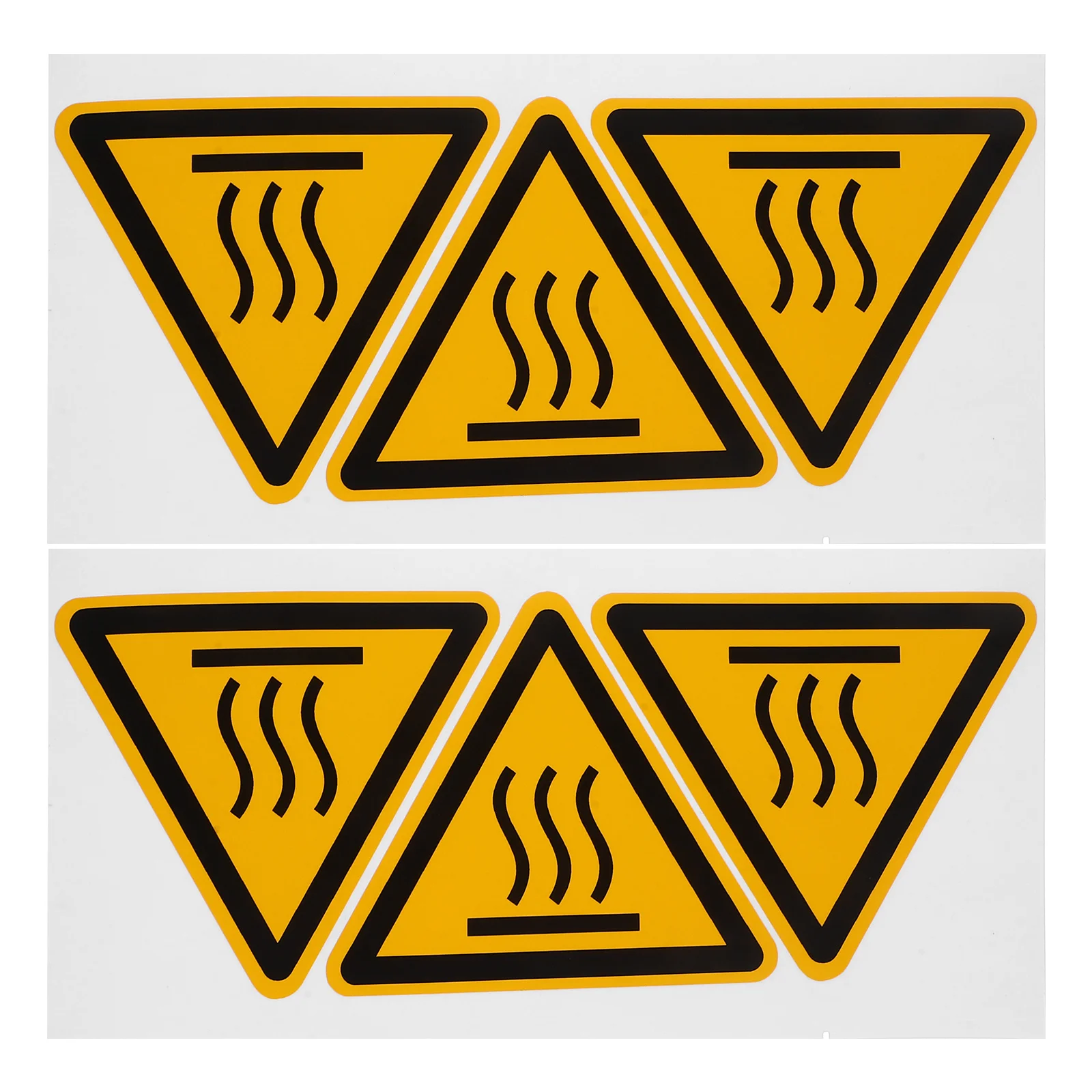 6pcs Warning Label Stickers 100mm High Temperature Safety Signs Equipment Decals Bright Patterns Caution Hot Surface