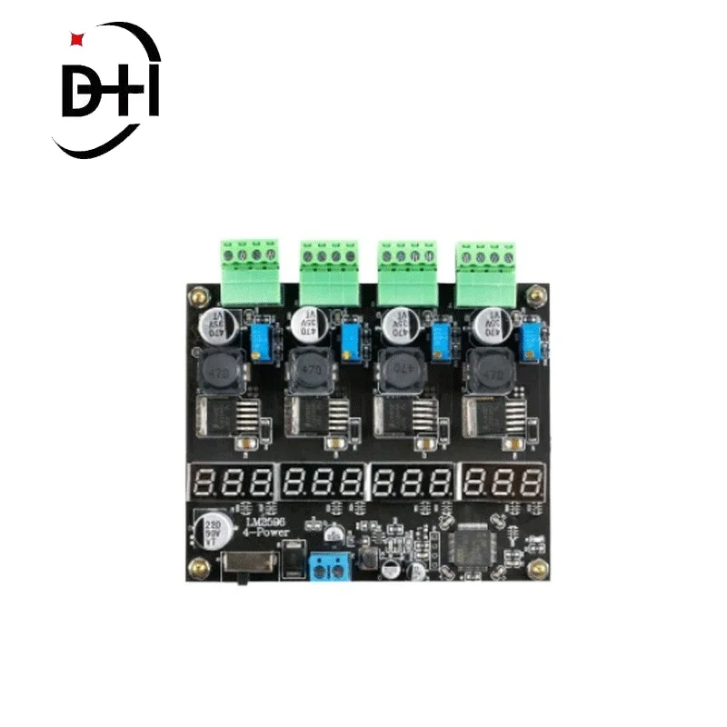 LM2596 Wielokanałowy moduł zasilacza impulsowego 4-kanałowy wyświetlacz cyfrowy DC-DC Regulowana płytka zasilająca Step-down Buck