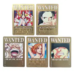 One Piece Metal Card Monkey D Luffy Nico Robin Nami Roronoa Zoro Boa Hancock Diy A-Lock Action Toy Figures Game Collection