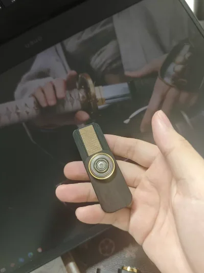 Ebony Bearing Rotor Segment Push Slider Click Coin Crisp Ding EDC Fidget Spinner Stress Relief Toy