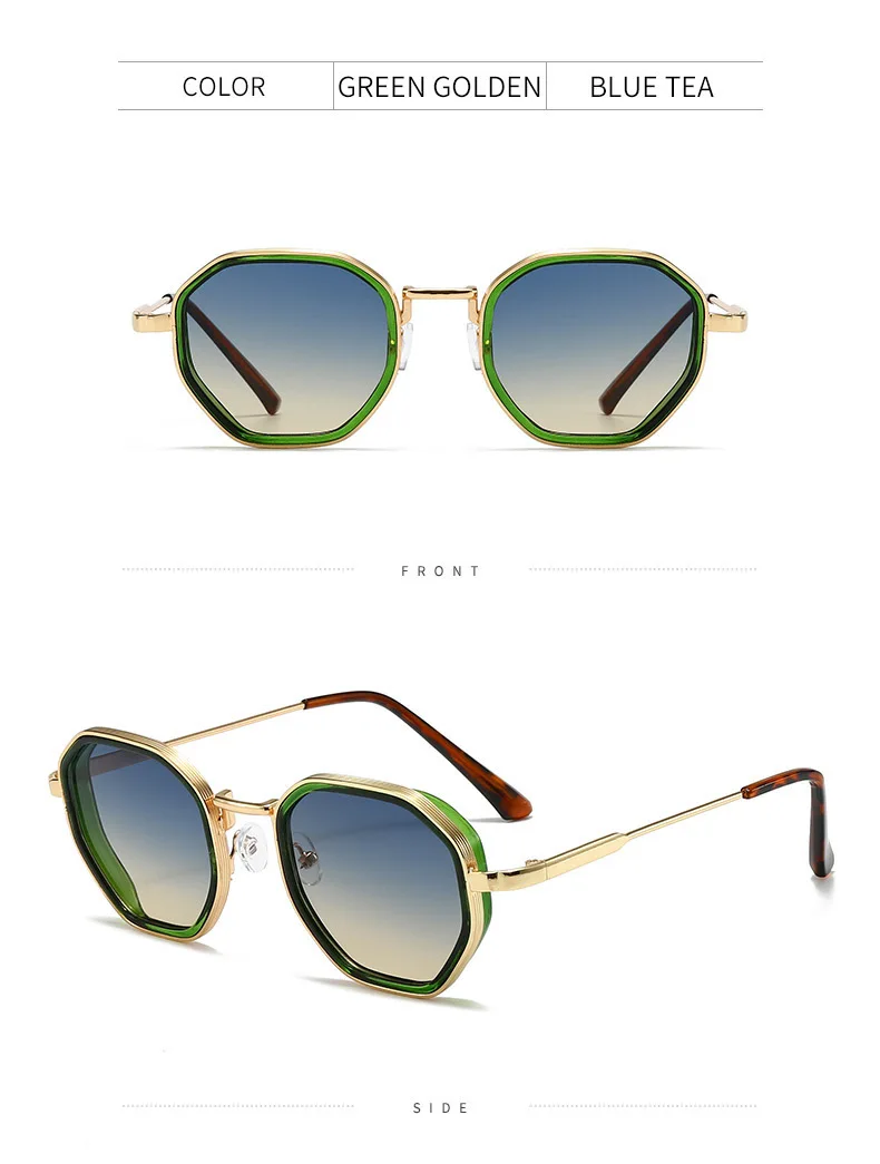 Neue modische Unisex-Sonnenbrille aus Metall mit geometrischem Design, Retro, personalisierbar, trendiger Streetstyle, UV-Schutz, 222 – Detail 10