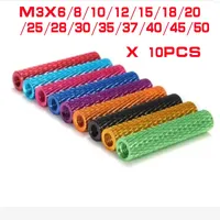 10pcs/lot M3  m3x6/8/10/12/15/18/20/25/28/30/35/37/40/45/50 colourful aluminum knurled spacer standoff