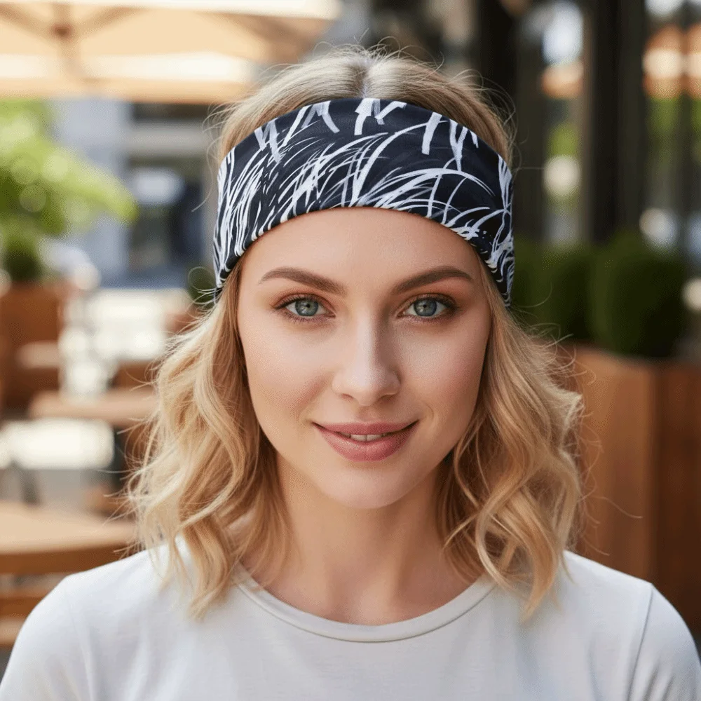 Fashion Graffiti Printed Yoga Headband Elastic Breathable Makeup Headband Soft Hair Accessories Sport Hairband Sports