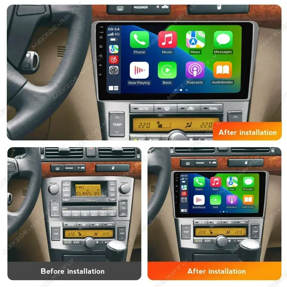 2 Din Android 14 Car Radio for Toyota Avensis T25 2002-2008 Carplay Auto 9" Stereo Multimedia Video Player Navigation Head Unit view 2