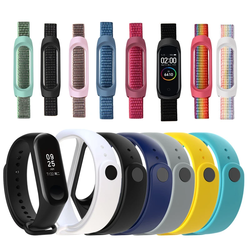 

Нейлоновый ремешок для Xiaomi Mi band 7 6 5 4 3, силиконовый мягкий браслет, браслет для MiBand 6 5, цветные ремешки для Xiaomi Miband 5 4 6