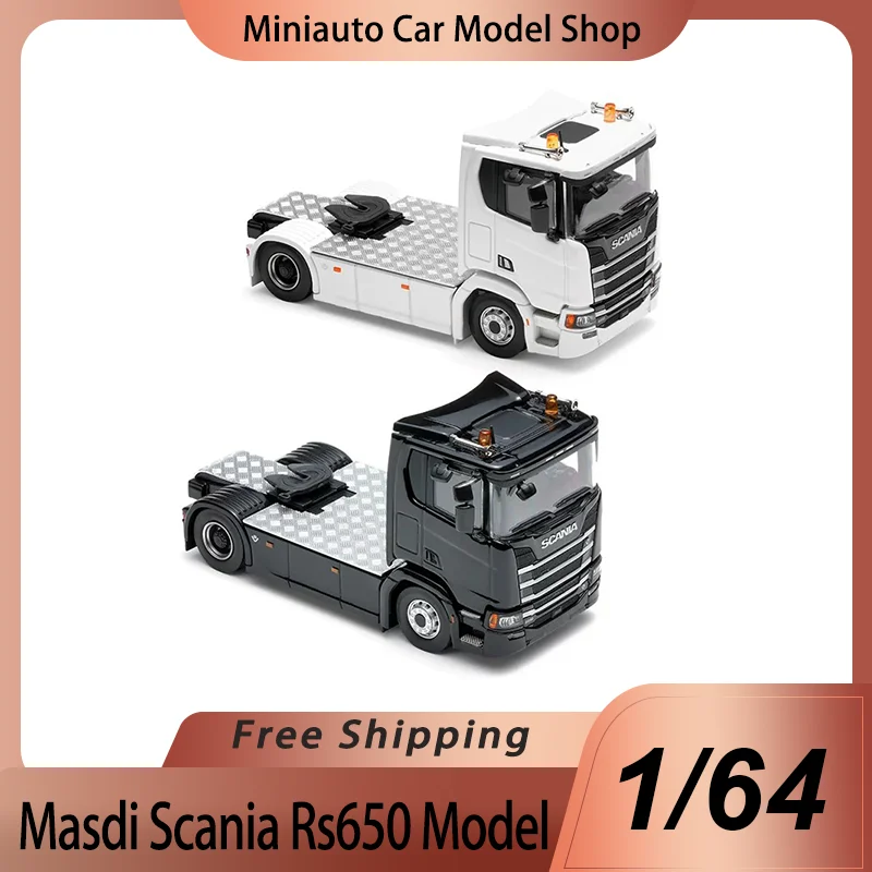 

New Masdi 1:64 Scania R500 770s R650 Civilian Trailer Transport Vehicle Alloy Small Model Miniature Die-Cast Custom Kid Toy Gift