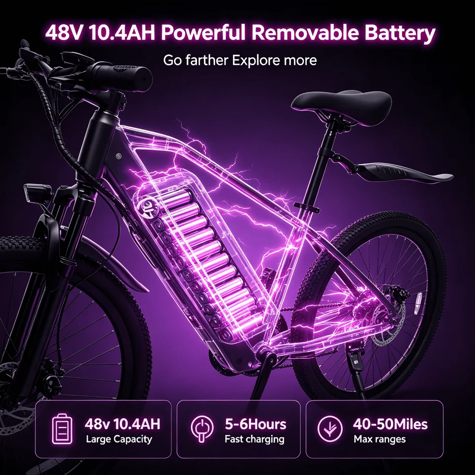 Street cruising 48V 500W motor EBIKE pedal assist mode dual purpose urban commute local shipment great choice for delivery riders modern urban ride ebike heavy cargo downtown ebike affordable household e-bike image 5