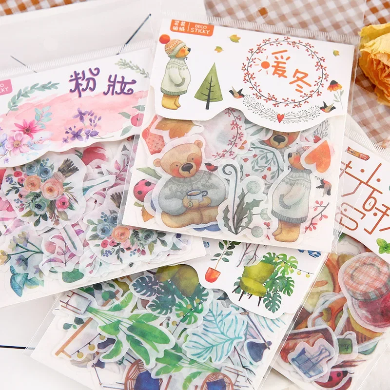 

40 Pcs Flowers Totem Memo Stickers Pack Posted It Kawaii Planner Scrapbooking Stickers Stationery Escolar School Supplies